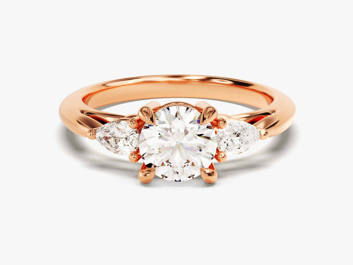 2.0CT Round Cut 3 Stone Lab Grown Diamond Engagement Ring Anniversary Gift