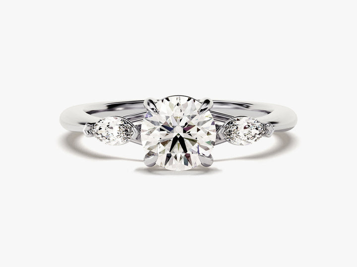 1.50CT Round Cut 3 Stone Lab Grown Diamond Engagement Ring Proposal Ring