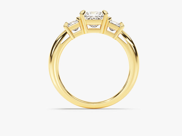 1.50CT Princess Cut 3 Stone Lab Grown Diamond Engagement Ring For Her