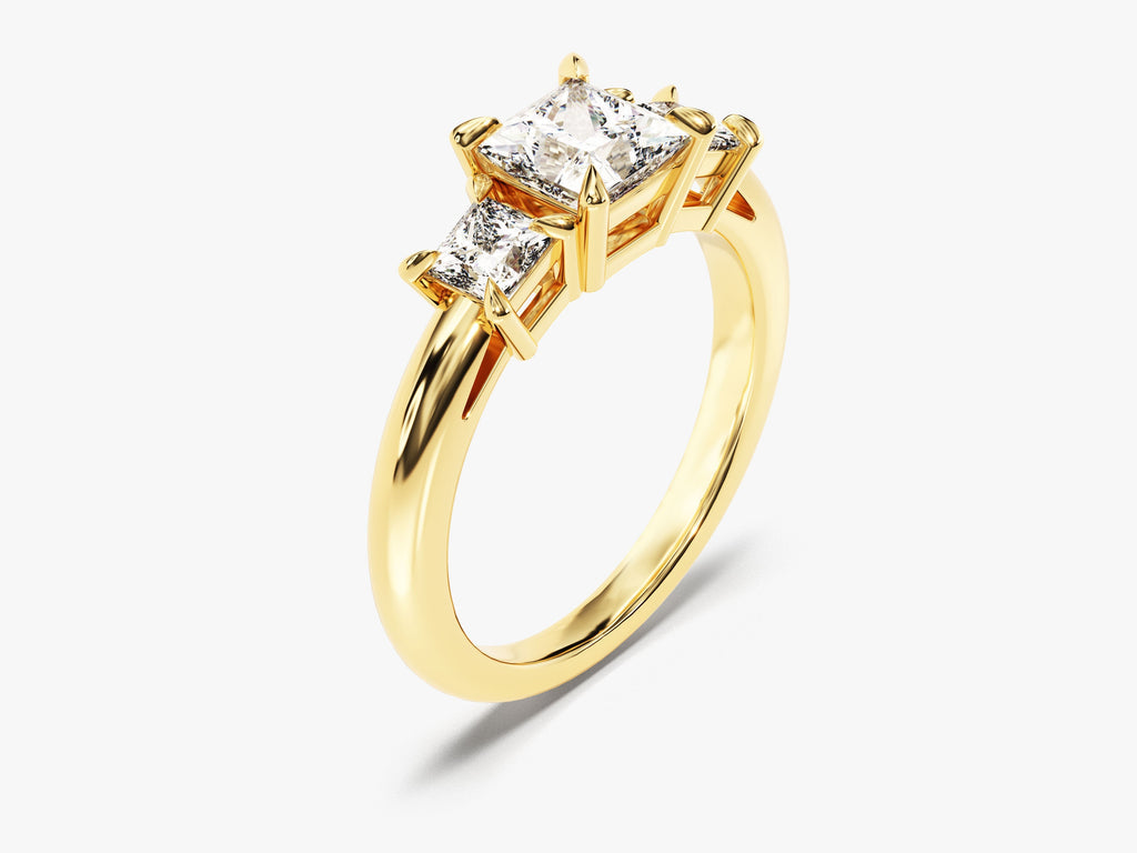 1.50CT Princess Cut 3 Stone Lab Grown Diamond Engagement Ring For Her