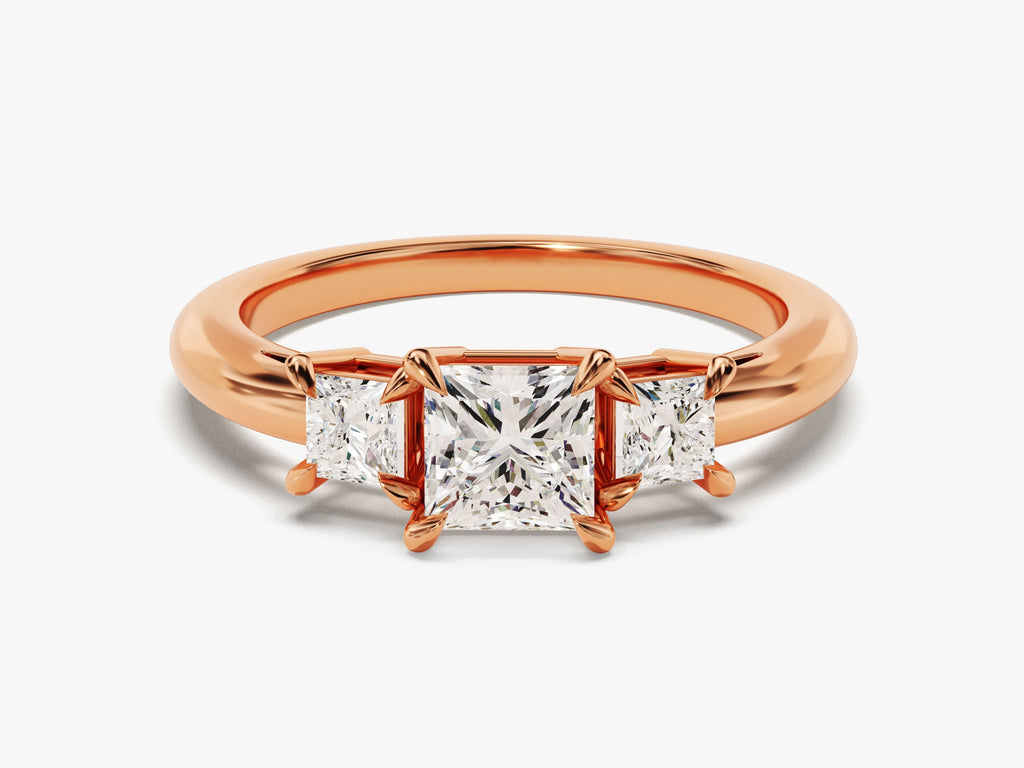 1.50CT Princess Cut 3 Stone Lab Grown Diamond Engagement Ring For Her