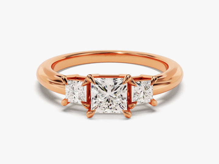 1.50CT Princess Cut 3 Stone Lab Grown Diamond Engagement Ring For Her