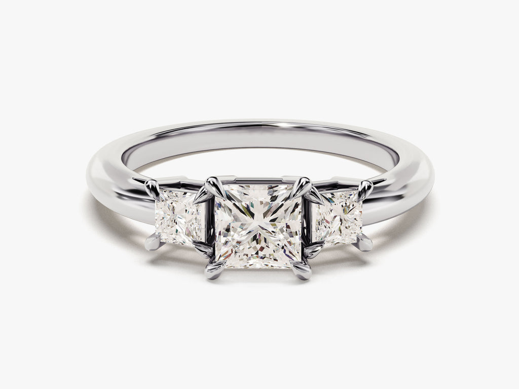 1.50CT Princess Cut 3 Stone Lab Grown Diamond Engagement Ring For Her