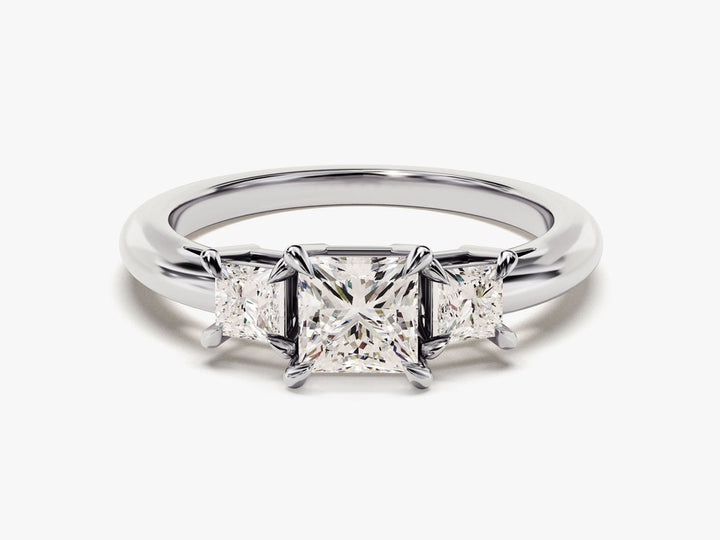1.50CT Princess Cut 3 Stone Lab Grown Diamond Engagement Ring For Her