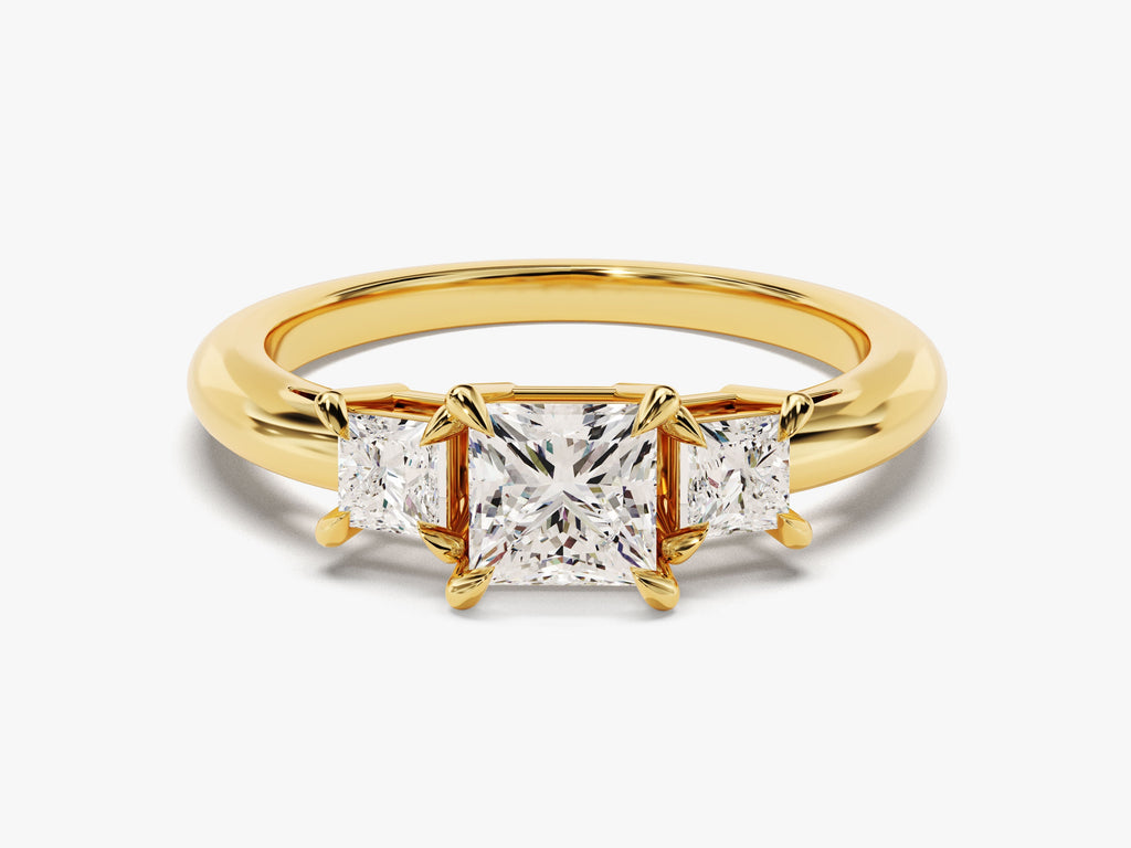 1.50CT Princess Cut 3 Stone Lab Grown Diamond Engagement Ring For Her