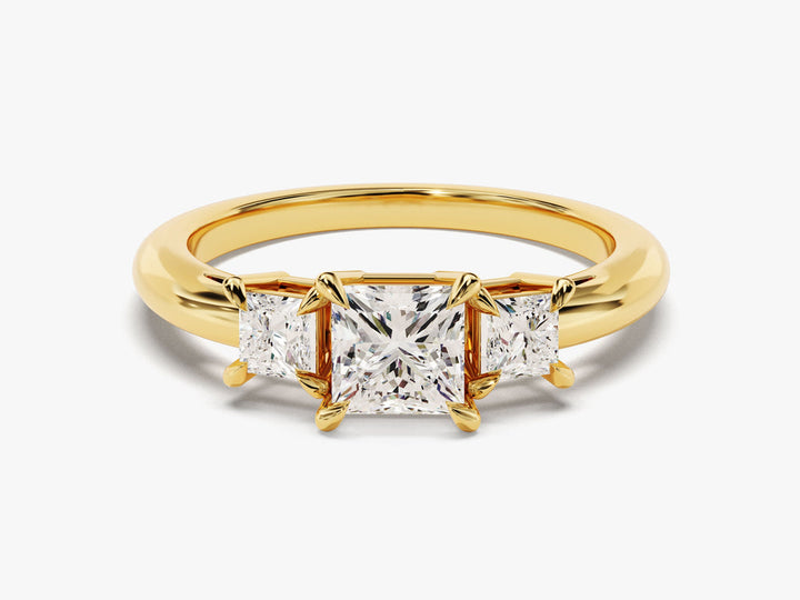 1.50CT Princess Cut 3 Stone Lab Grown Diamond Engagement Ring For Her