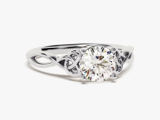 1.0CT Round Cut Art Deco Lab Grown Diamond Engagement Ring For Women