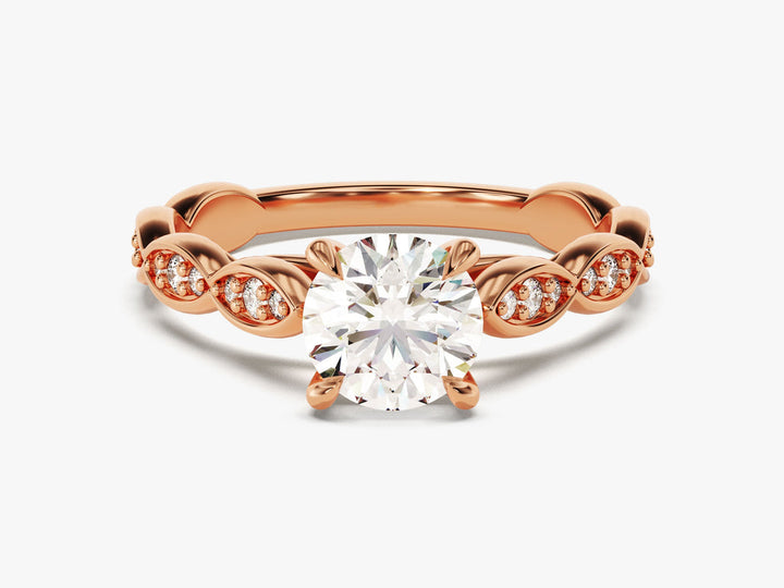 1.0CT Round Cut Vintage Lab Grown Diamond Engagement Ring For Her