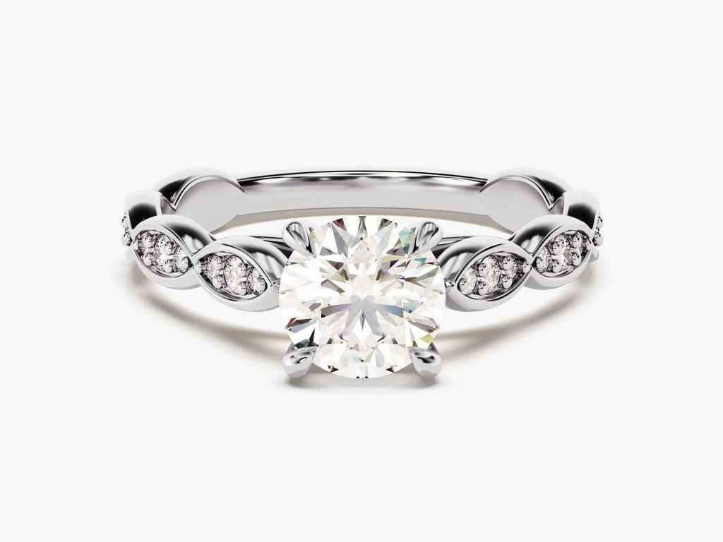 1.0CT Round Cut Vintage Lab Grown Diamond Engagement Ring For Her