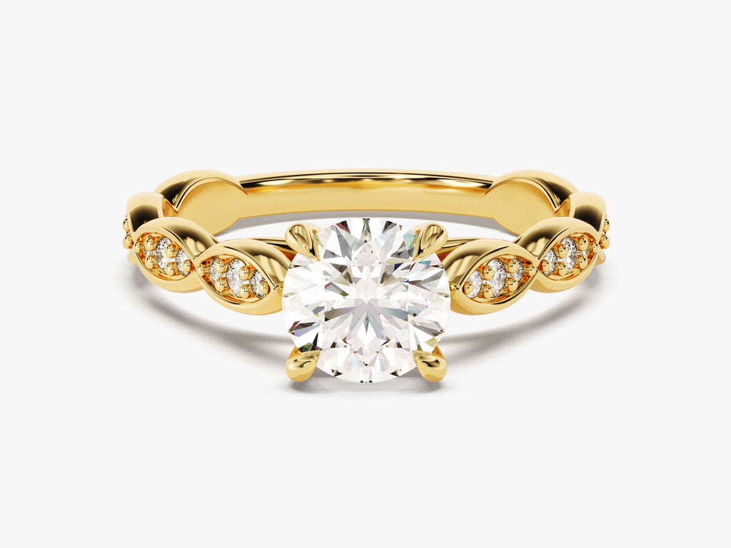 1.0CT Round Cut Vintage Lab Grown Diamond Engagement Ring For Her