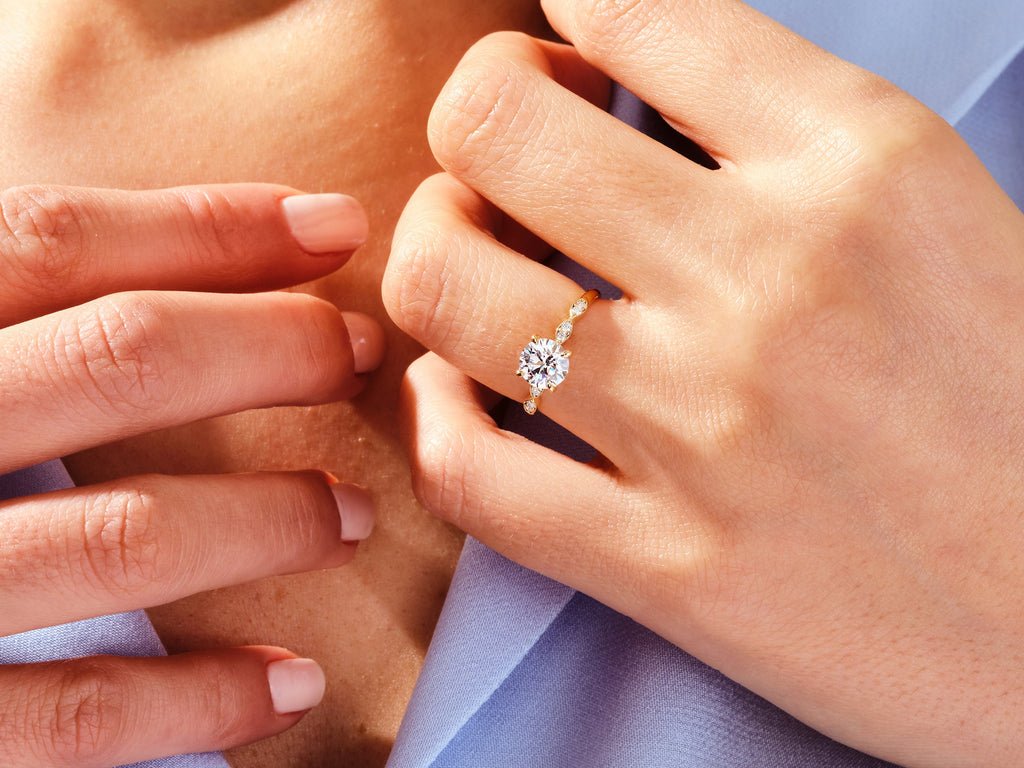 1.0CT Round Cut Vintage Lab Grown Diamond Engagement Ring For Her - Doozy Diamonds