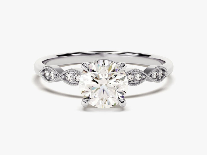 1.0CT Round Cut Vintage Lab Grown Diamond Engagement Ring For Her - Doozy Diamonds