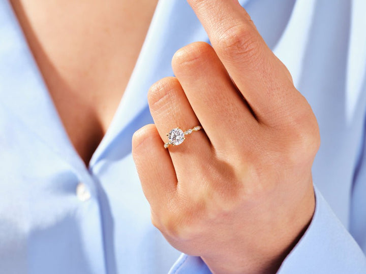 1.0CT Round Cut Vintage Lab Grown Diamond Engagement Ring For Her - Doozy Diamonds
