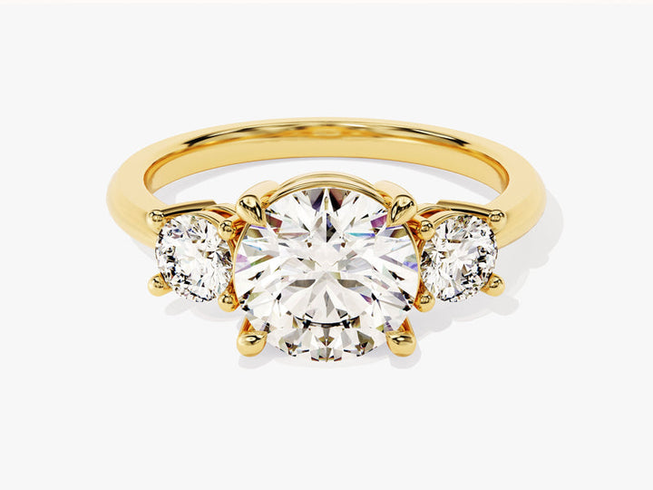 2.50CT Three Stone Round Lab Grown Diamond Engagement Ring Minimalist Engagement Ring