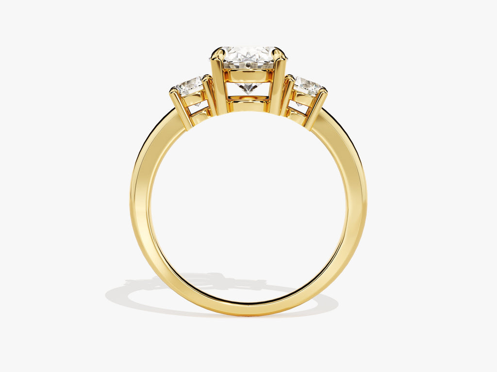 2.50CT Three Stone Oval Lab Grown Diamond Engagement Ring For Women