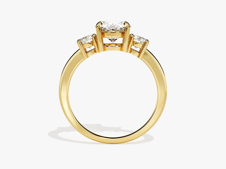 2.50CT Three Stone Oval Lab Grown Diamond Engagement Ring For Women