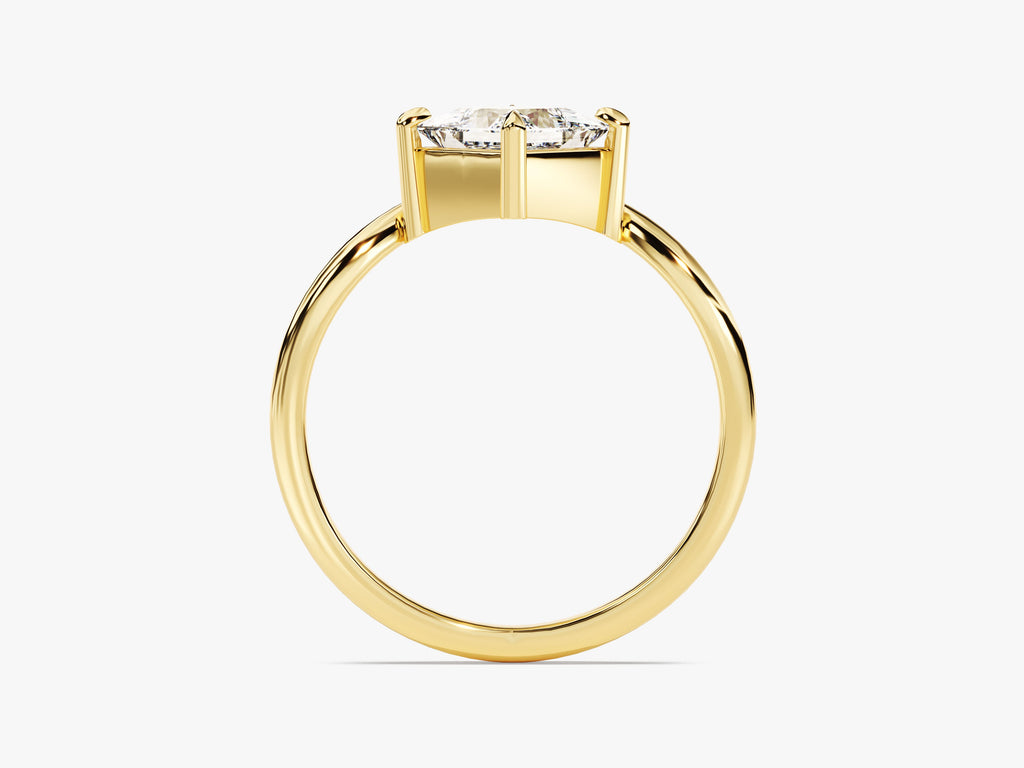 1.0CT Curved Princess Lab Grown Diamond Engagement Ring For Women