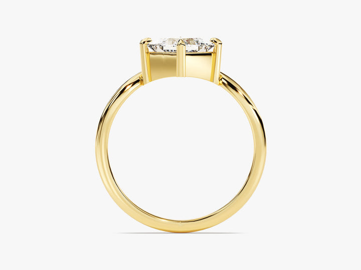 1.0CT Curved Princess Lab Grown Diamond Engagement Ring For Women