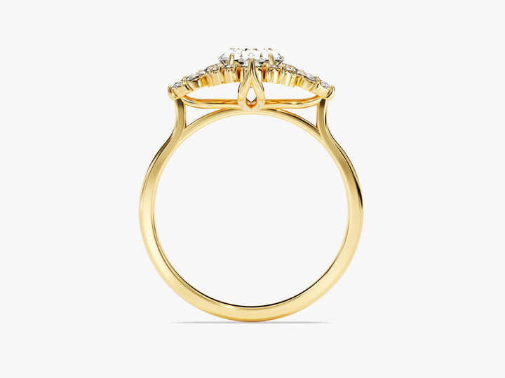 1.50CT Oval Lab Grown Diamond Cluster Engagement Ring For Her