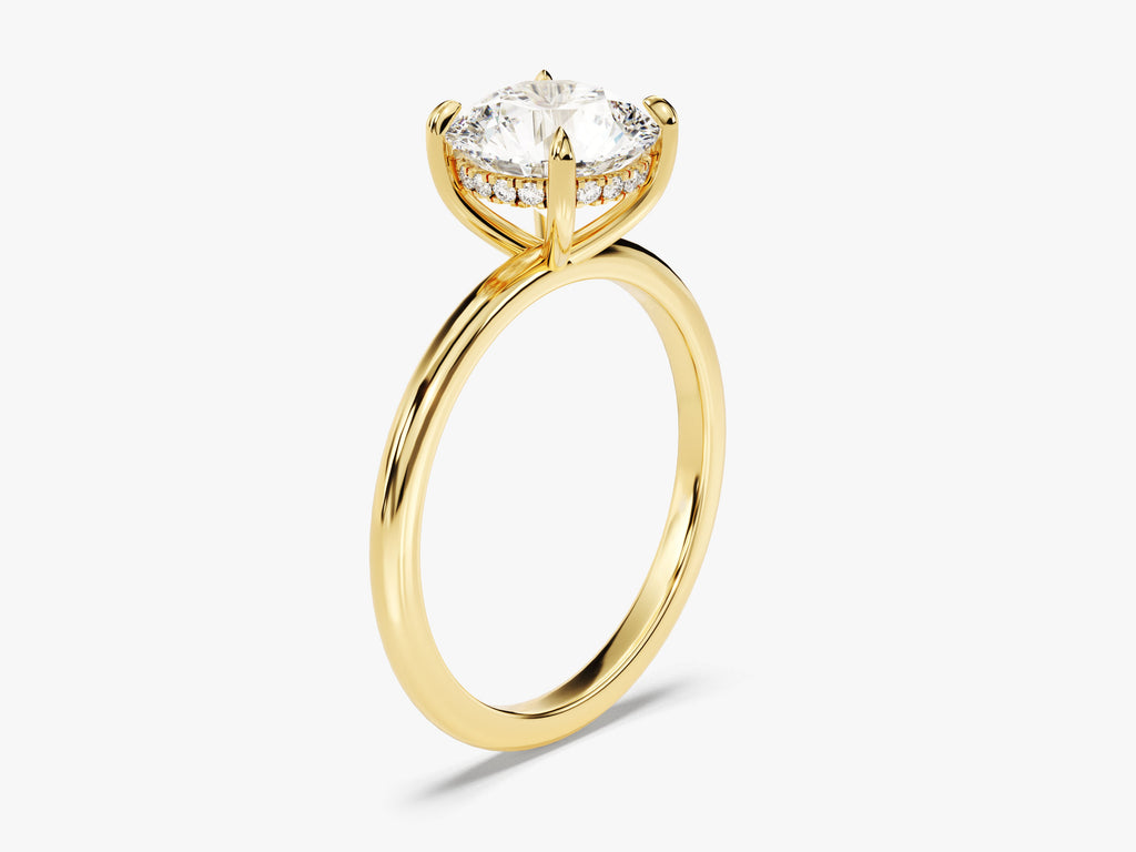 2.0CT Hidden Halo Round Lab Grown Diamond Engagement Ring Anniversary Gift