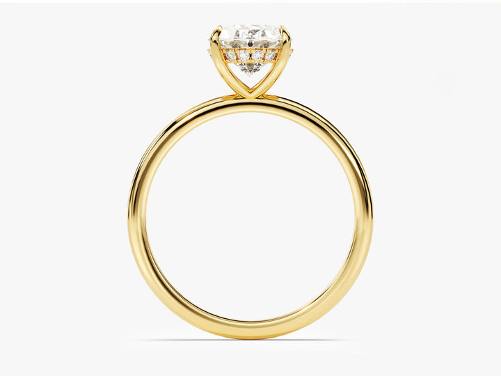 2.0CT Hidden Halo Oval Lab Grown Diamond Engagement Ring For Women