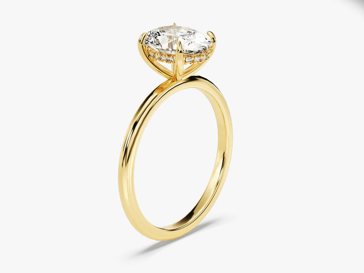 2.0CT Hidden Halo Oval Lab Grown Diamond Engagement Ring For Women