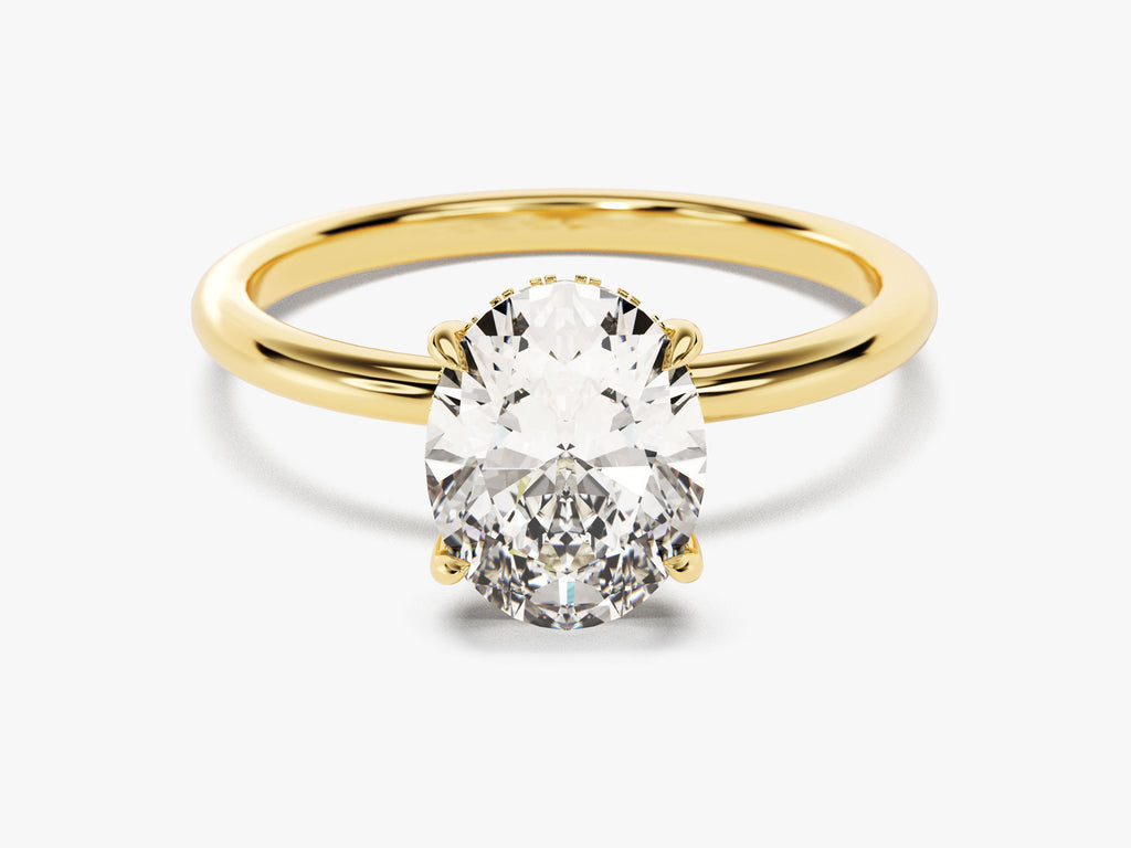 2.0CT Hidden Halo Oval Lab Grown Diamond Engagement Ring For Women
