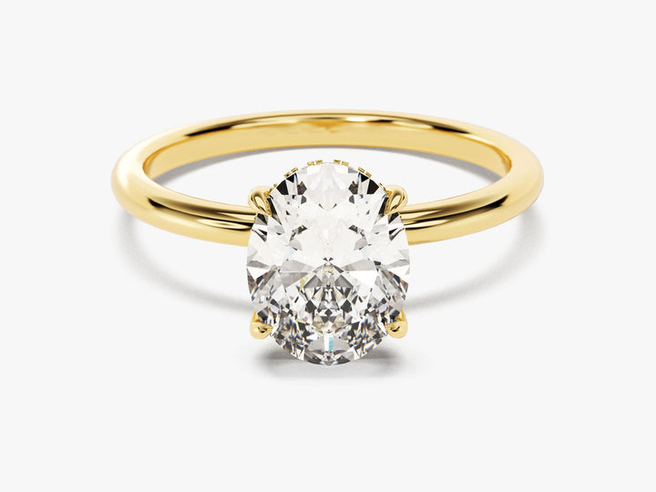 2.0CT Hidden Halo Oval Lab Grown Diamond Engagement Ring For Women