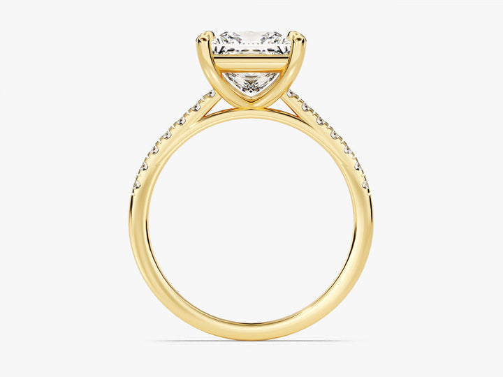 2.0CT Princess Cut Pave Lab Grown Diamond Engagement Ring For Her