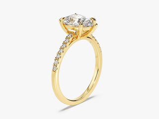 2.0CT Pear Cut Pave Lab Grown Diamond Engagement Ring For Her