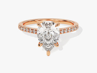 2.0CT Pear Cut Pave Lab Grown Diamond Engagement Ring For Her