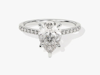 2.0CT Pear Cut Pave Lab Grown Diamond Engagement Ring For Her