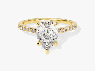 2.0CT Pear Cut Pave Lab Grown Diamond Engagement Ring For Her
