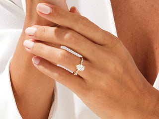 2.0CT Pear Cut Pave Lab Grown Diamond Engagement Ring For Her