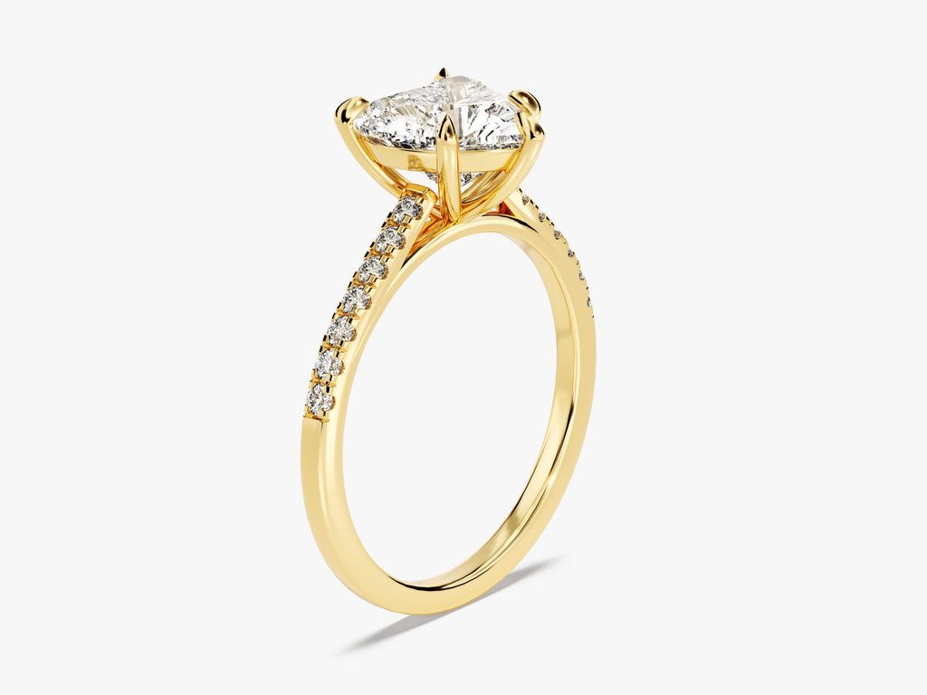 2.0CT Heart Cut Pave Lab Grown Diamond Engagement Ring For Women