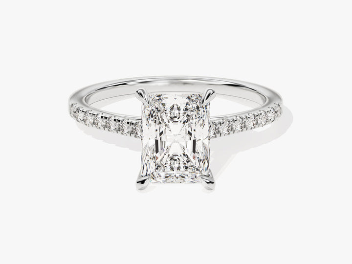 2.0CT Radiant Lab Grown Diamond Pave Engagement Ring Minimalist Wedding Ring