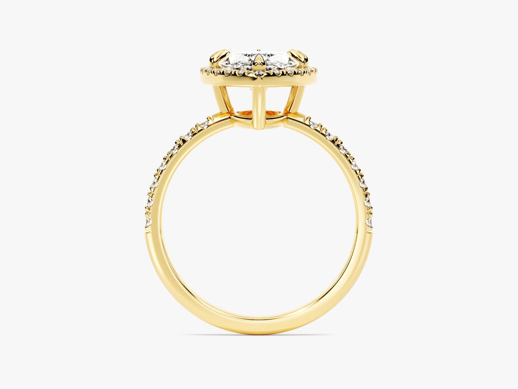 2.0CT Marquise Cut Halo Diamond Lab Grown Pave Engagement Ring For Her
