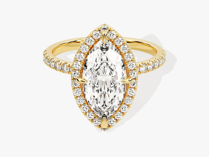 2.0CT Marquise Cut Halo Diamond Lab Grown Pave Engagement Ring For Her