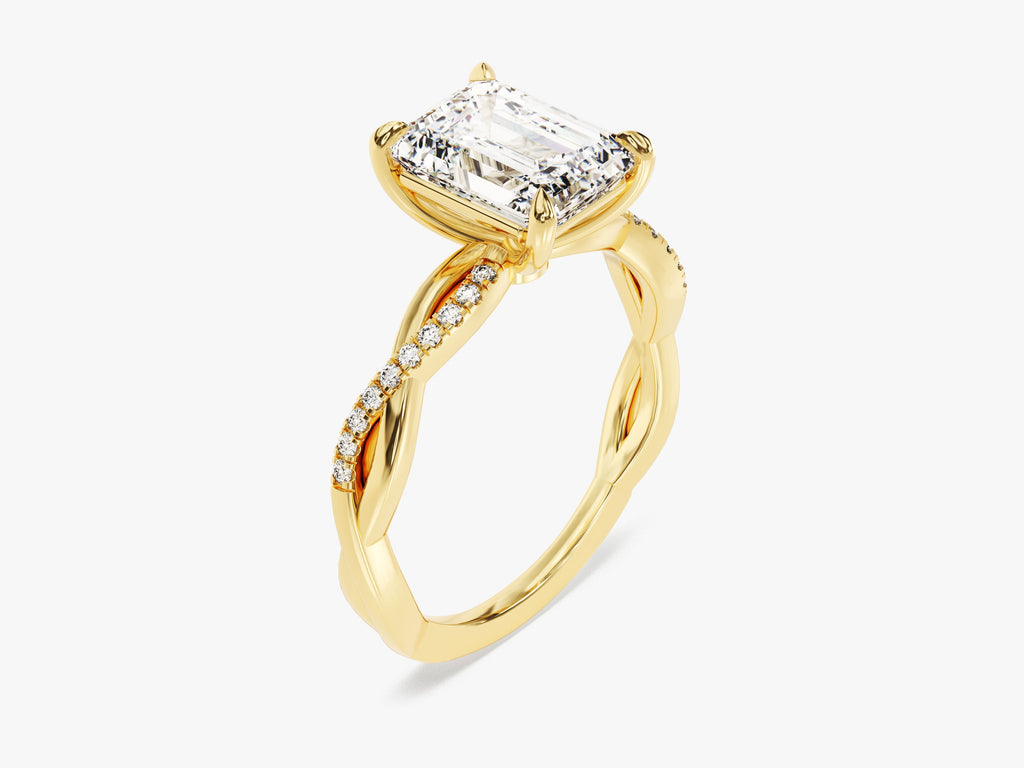2.0CT Emerald Lab Grown Diamond Twisted Engagement Ring For Women