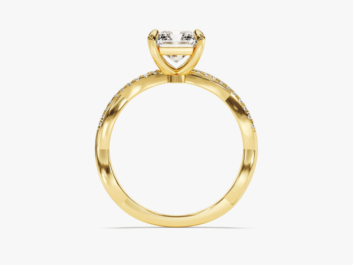 2.0CT Radiant Twisted Lab Grown Diamond Pave Engagement Ring For Women
