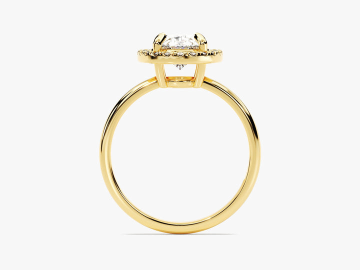 2.0CT Oval Cut Halo Diamond Lab Grown Engagement Ring For Her