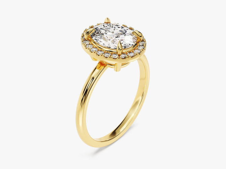 2.0CT Oval Cut Halo Diamond Lab Grown Engagement Ring For Her
