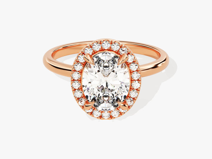 2.0CT Oval Cut Halo Diamond Lab Grown Engagement Ring For Her