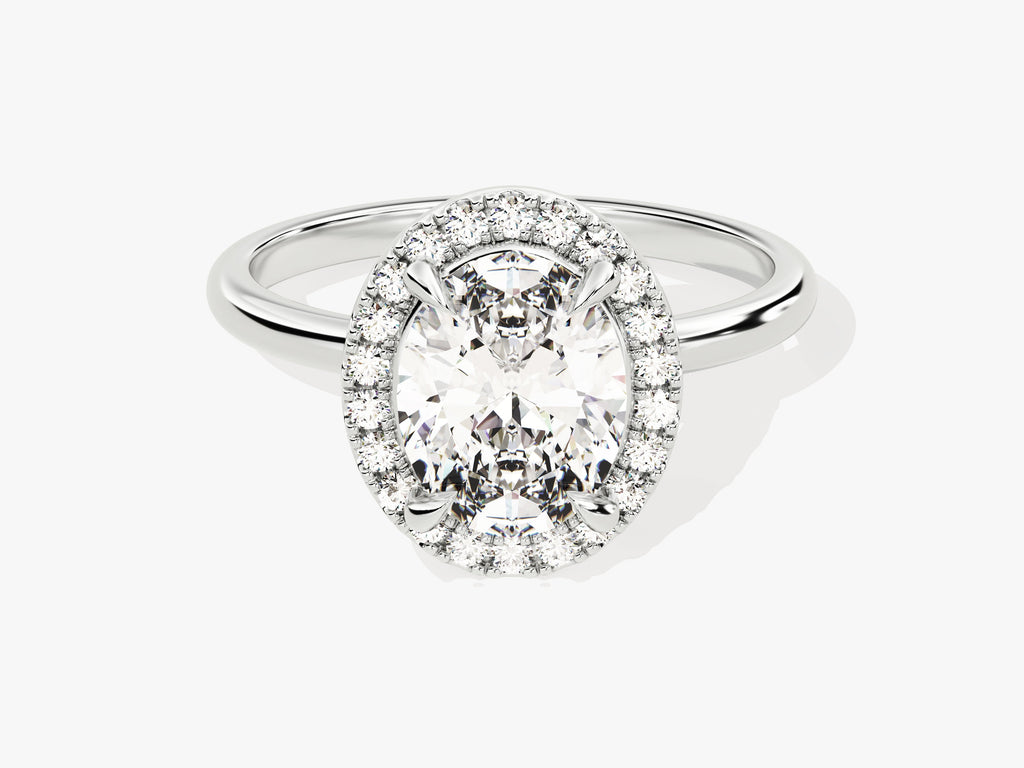 2.0CT Oval Cut Halo Diamond Lab Grown Engagement Ring For Her