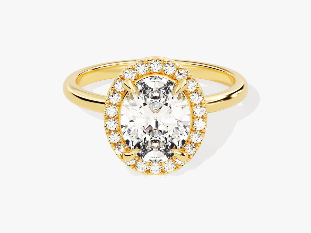 2.0CT Oval Cut Halo Diamond Lab Grown Engagement Ring For Her