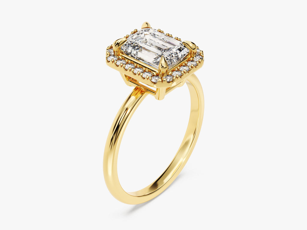 2.0CT Emerald Lab Grown Diamond Halo Engagement Ring For Women