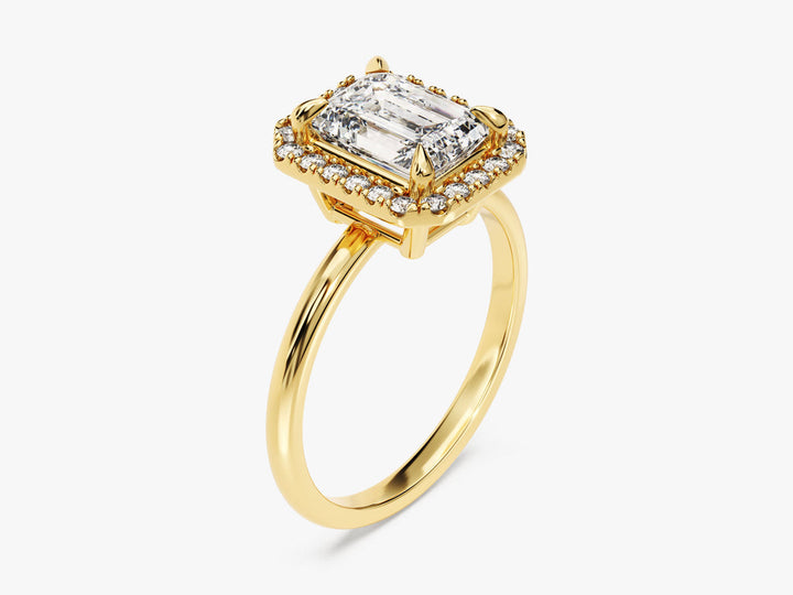 2.0CT Emerald Lab Grown Diamond Halo Engagement Ring For Women