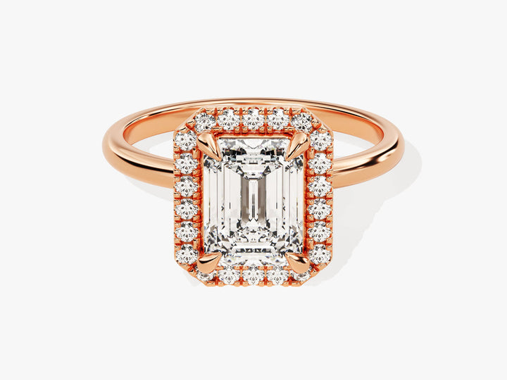 2.0CT Emerald Lab Grown Diamond Halo Engagement Ring For Women