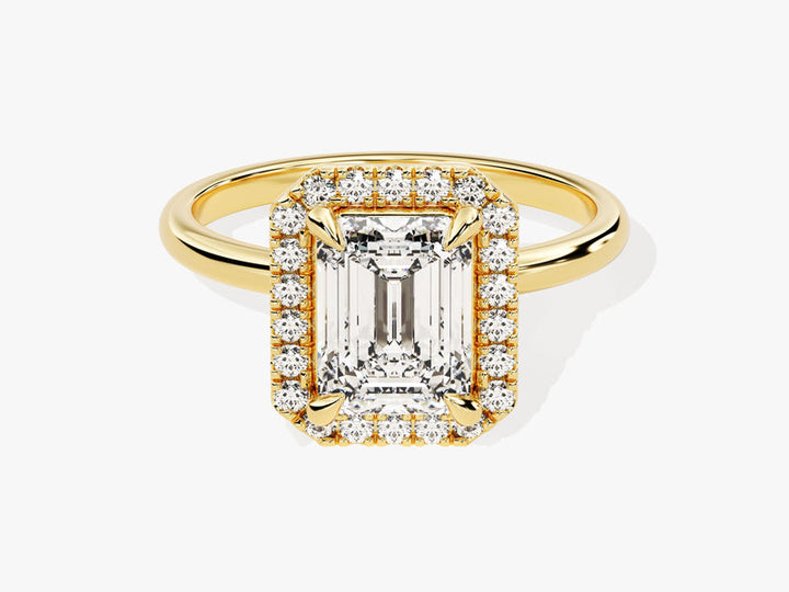 2.0CT Emerald Lab Grown Diamond Halo Engagement Ring For Women