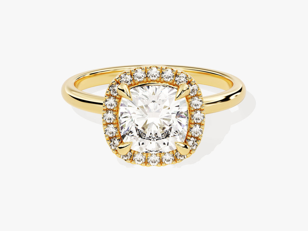2.0CT Cushion Cut Halo Lab Grown Diamond Engagement Ring For Her